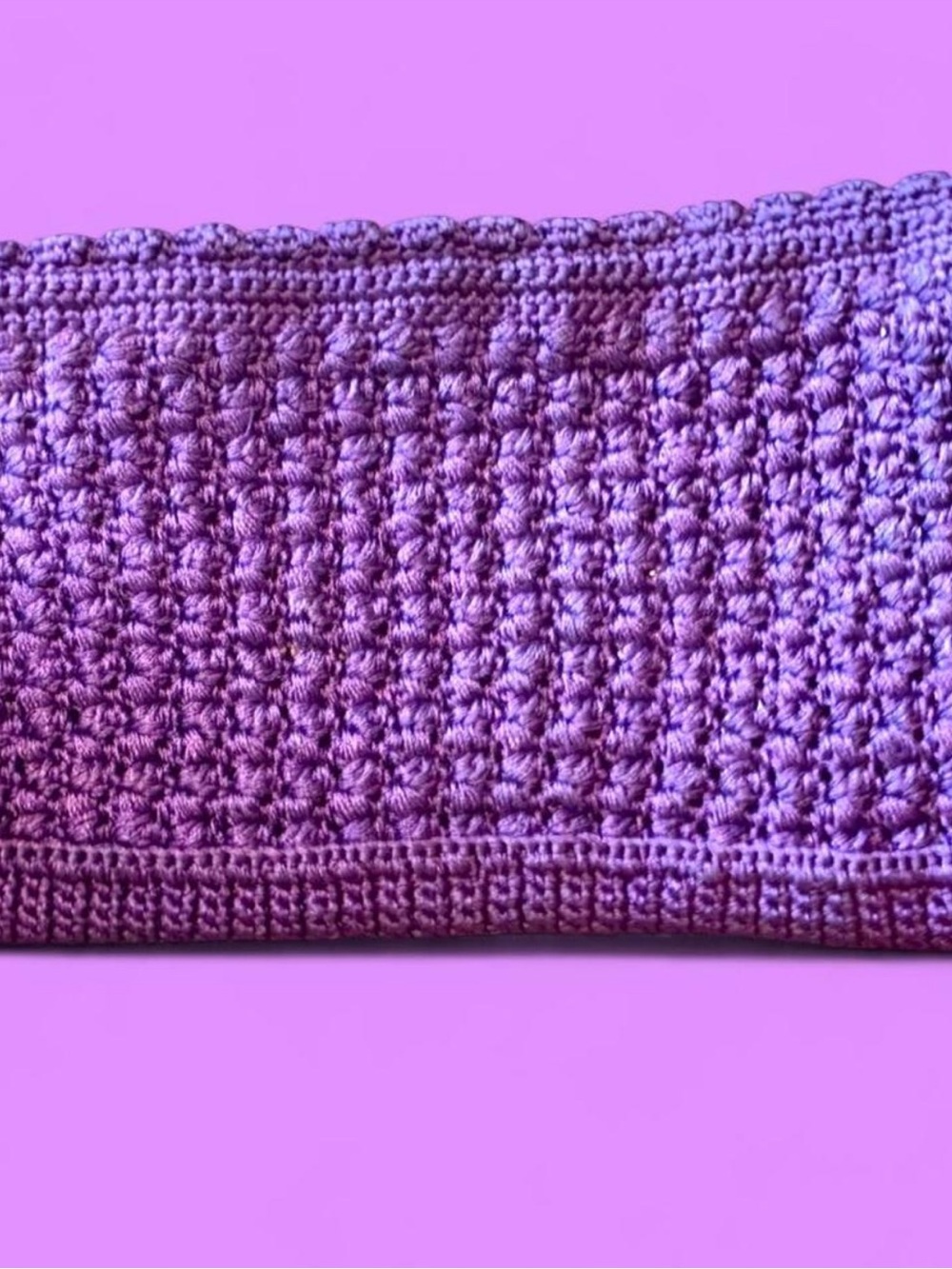 Purple Crochet Tote Bag - Brand Unspecified